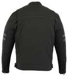 Men's textile all-season reflective motorcycle jacket back view