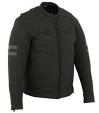 Men's textile all-season reflective motorcycle jacket front angle view