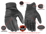 Men's leather motorcycle cruising gloves DS44 features detail