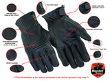 Men's premium leather motorcycle operator gloves features detail