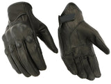 Men's sporty leather motorcycle gloves with hard knuckles