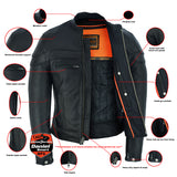 Daniel Smart Mfg. sporty leather scooter motorcycle jacket features