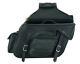 Lockable two-strap motorcycle saddlebag right side