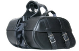 Two-strap quick release motorcycle saddlebag DS342 side angle