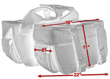 Daniel Smart Mfg. two-strap studded motorcycle saddlebag model DS321S size dimensions