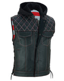 Daniel Smart Mfg. USA patriot vest with removable hood front open view