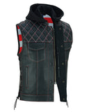 Daniel Smart Mfg. USA patriot vest with removable hood front open view