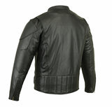 Daniel Smart Mfg. vented leather motorcycle jacket DS779 back angle view