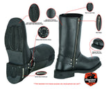 Men's waterproof leather motorcycle harness boots features detail