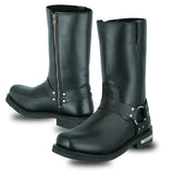 Men's waterproof leather motorcycle harness boots left and right