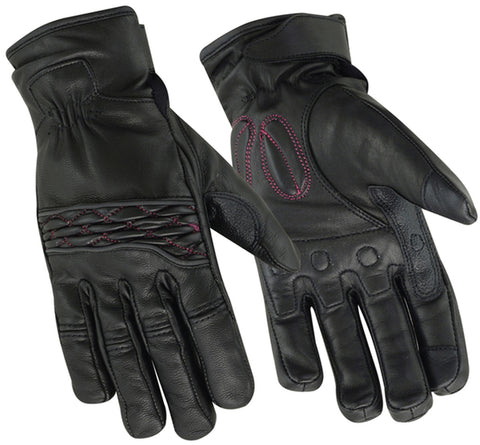 Black Cruiser Gloves w/ Pink Stitching