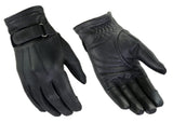 Women's classic leather motorcycle gloves front and back