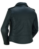 Daniel Smart Mfg. women's classic leather biker jacket DS850 back angle view