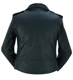 Daniel Smart Mfg. women's classic leather biker jacket DS850 back view