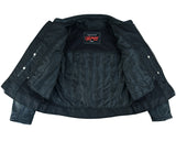 Daniel Smart Mfg. women's classic leather biker jacket DS850 inside view