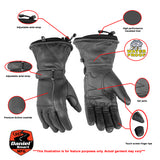 Daniel Smart Mfg. women's insulated leather motorcycle gloves DS71 features