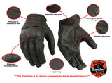 Daniel Smart Mfg. women's perforated sporty leather motorcycle gloves DS86 features