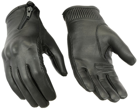 Women's sporty premium leather motorcycle gloves front and back