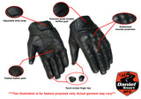 Daniel Smart Mfg. women's premium sporty leather motorcycle gloves DS88 features