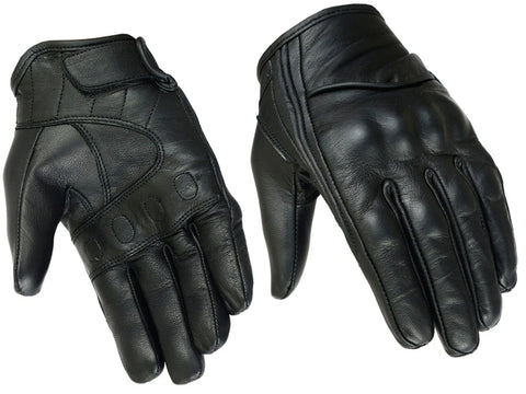 Women's premium sporty leather motorcycle gloves front and back