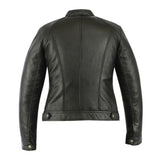 Daniel Smart Mfg. stylish women's leather motorcycle jacket back view