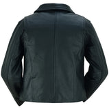 Daniel Smart Mfg. women's stylish leather motorcycle jacket DS804 back view