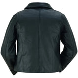 Women's stylish leather motorcycle jacket back