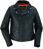 Daniel Smart Mfg. women's stylish leather motorcycle jacket DS804 front view