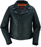 Women's stylish leather motorcycle jacket front