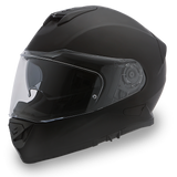 Detour model full face motorcycle helmet dull black front angle