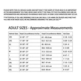 Detour model full face motorcycle helmet with Havoc graphics sizing chart