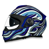 Detour model full face motorcycle helmet with Vortex graphics left