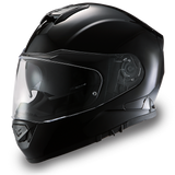 Gloss black Detour model full face motorcycle helmet front angle