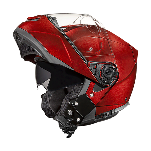 Glide model modular motorcycle helmet Black Cherry open face