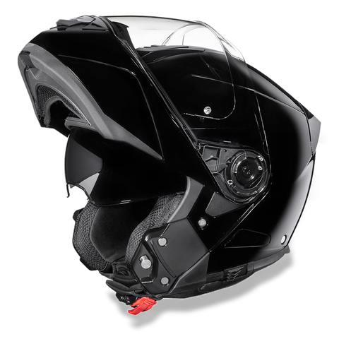 Glide model modular motorcycle helmet Gloss Black with open face