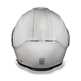 Glide model modular motorcycle helmet Gloss White back view