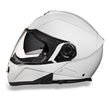 Glide model modular motorcycle helmet Gloss White left side