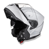 Glide model modular motorcycle helmet Gloss White with open face