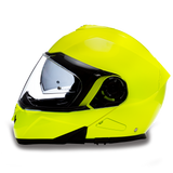 Glide model modular motorcycle helmet high visibility fluorescent yellow left