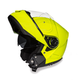 Glide model modular motorcycle helmet high visibility fluorescent yellow with open face