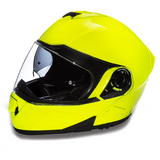 Glide model modular motorcycle helmet high visibility fluorescent yellow side angle