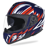 Glide model modular motorcycle helmet with Liberty graphics side angle view