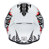 Glide model modular motorcycle helmet with Phoenix graphics back view