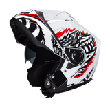 Glide model modular motorcycle helmet with Phoenix graphics open face