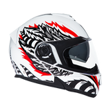 Glide model modular motorcycle helmet with Phoenix graphics right side