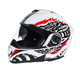 Glide model modular motorcycle helmet with Phoenix graphics side angle view