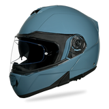 Glide model modular motorcycle helmet Shark Blu side angle view