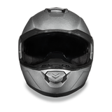 Glide model modular motorcycle helmet Silver Metallic front view