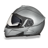 Glide model modular motorcycle helmet Silver Metallic left side