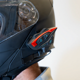 Bluetooth communication device mounted to motorcycle helmet